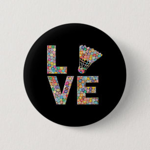 Badminton Shuttle Ball Liebe Blume Button