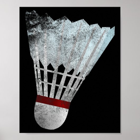 Badminton-Shuttle-Birdie-Tee-Shirt-Geschenkidee fü Poster (Vorne)