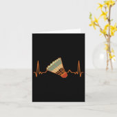 Badminton Shuttle Court Game Sport Heartbeat Badmi Karte (Gelbe Blume)