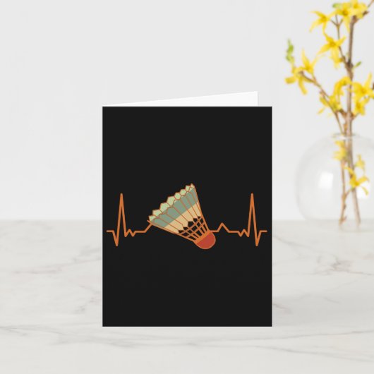 Badminton Shuttle Court Game Sport Heartbeat Badmi Karte (Gelbe Blume)