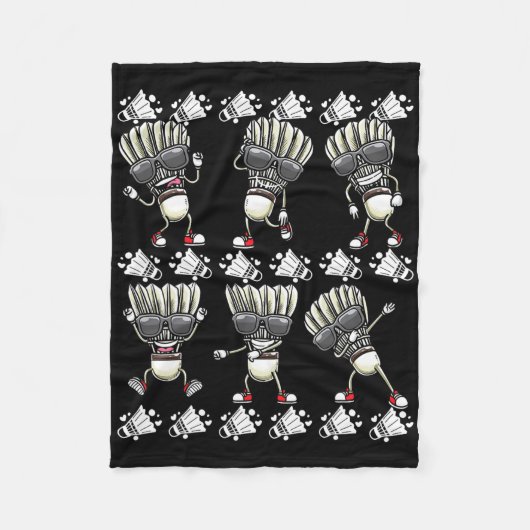 Badminton Shuttle Dancing 4 Fleecedecke (Vorderseite)