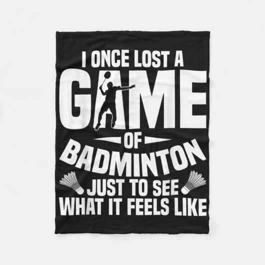 Badminton Shuttle einmal verloren Shuttle Player B Fleecedecke (Vorderseite)