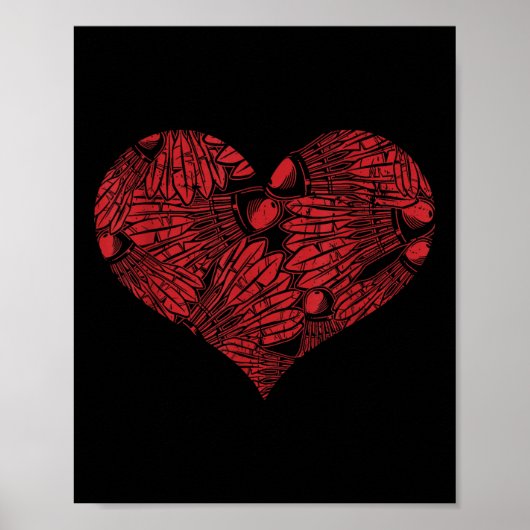 Badminton Shuttle Heart Poster (Vorne)