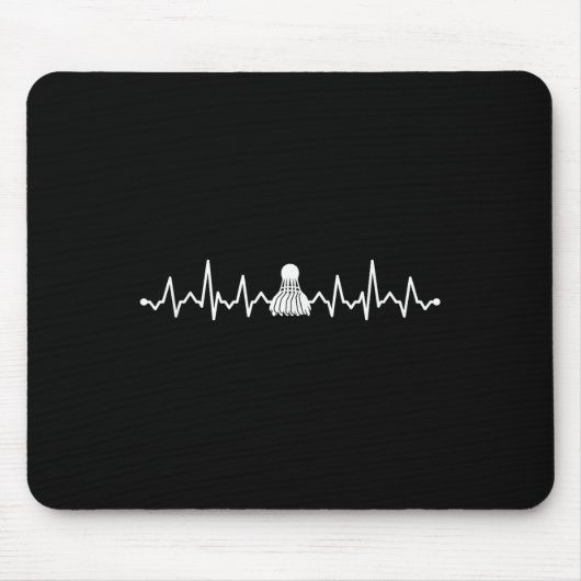 Badminton-Shuttle-Herzschlag-Cool-Design für Fraue Mousepad (Vorne)