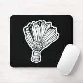 Badminton Shuttle Line Art Mousepad (Mit Mouse)