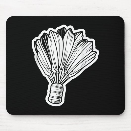 Badminton Shuttle Line Art Mousepad (Vorne)