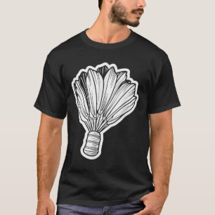 Badminton Shuttle Line Art T-Shirt