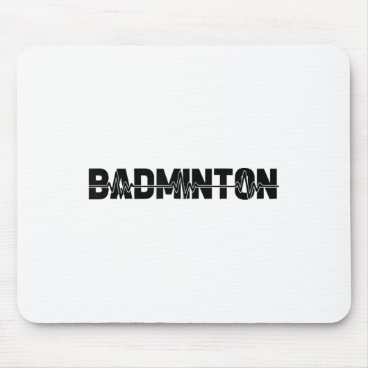 Badminton Shuttle Player - Team Racquet Ekg Heartb Mousepad (Vorne)
