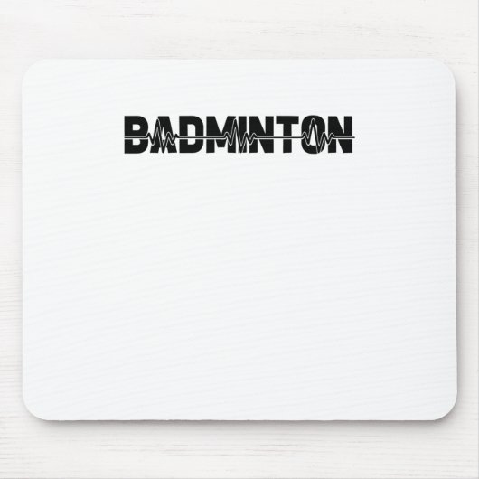 Badminton Shuttle Player - Team Racquet Ekg Heartb Mousepad (Vorne)