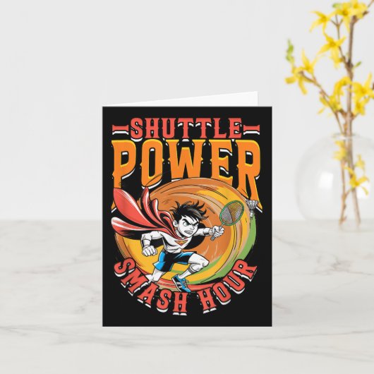 Badminton Shuttle Power Smash Hour Karte (Gelbe Blume)