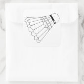 Badminton Shuttle Quadratischer Aufkleber (Tasche)