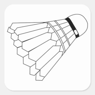 Badminton Shuttle Quadratischer Aufkleber