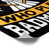 Badminton Shuttle Racket Badminton Player Poster (Ecke)