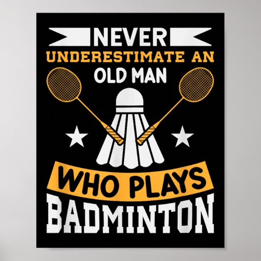 Badminton Shuttle Racket Badminton Player Poster (Vorne)
