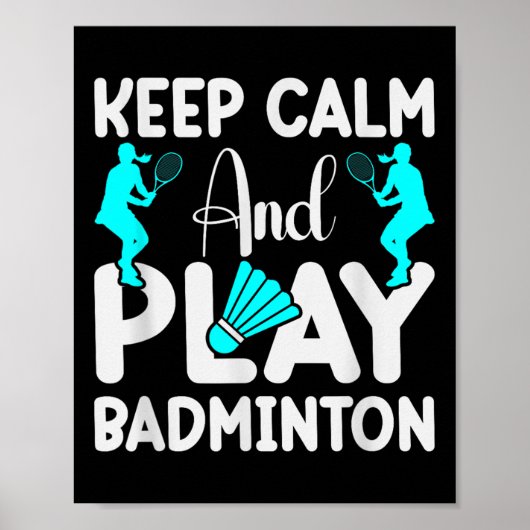 Badminton-Shuttle-Racket Badminton-Spieler 3 Poster (Vorne)