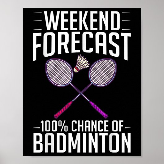 Badminton Shuttle Racket Birdie Player Poster (Vorne)