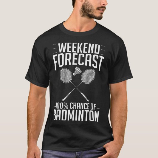 Badminton Shuttle Racket Birdie Player T-Shirt (Vorderseite)