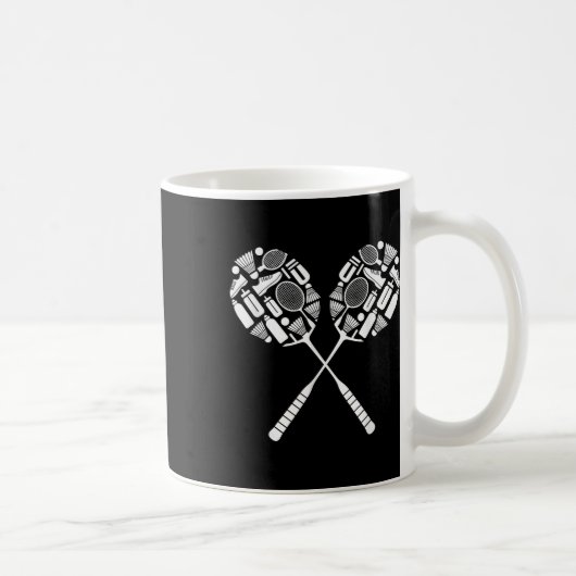 Badminton Shuttle Racket Equipment Icon Silhouette Kaffeetasse (Rechts)