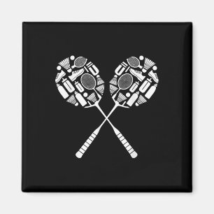 Badminton Shuttle Racket Equipment Icon Silhouette Magnet
