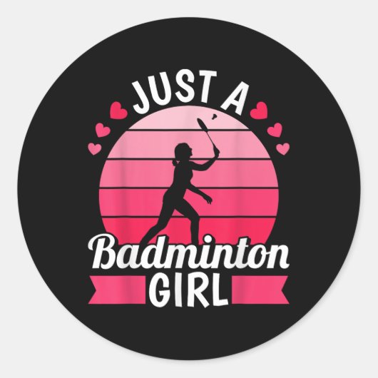 Badminton Shuttle Racket - Racquet Just A Badminto Runder Aufkleber (Vorderseite)