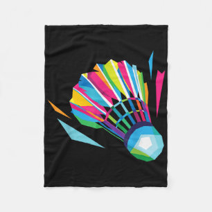 Badminton Shuttle Racquet Sport Badminton Pop Art  Fleecedecke