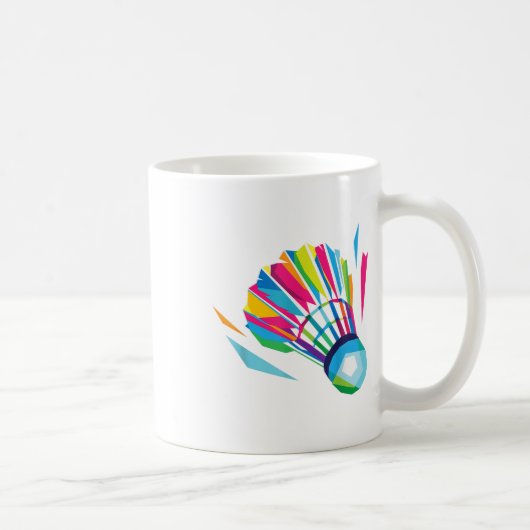 Badminton Shuttle Racquet Sport Badminton Pop Art  Kaffeetasse (Rechts)