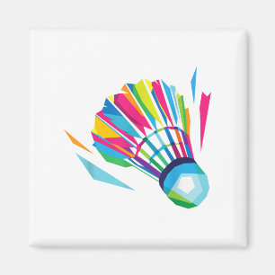 Badminton Shuttle Racquet Sport Badminton Pop Art Magnet