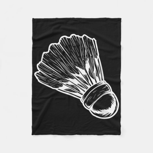 Badminton Shuttle Sketch Badmintonist Fleecedecke (Vorderseite)