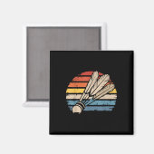 Badminton Shuttle Sunset Distressed Funny Shuttle Magnet (Vorderseite/Rückseite)