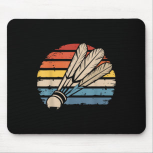 Badminton Shuttle Sunset Distressed Funny Shuttle Mousepad