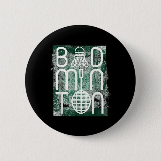 Badminton Shuttle und Racket vermeintliche Worte l Button (Vorderseite)