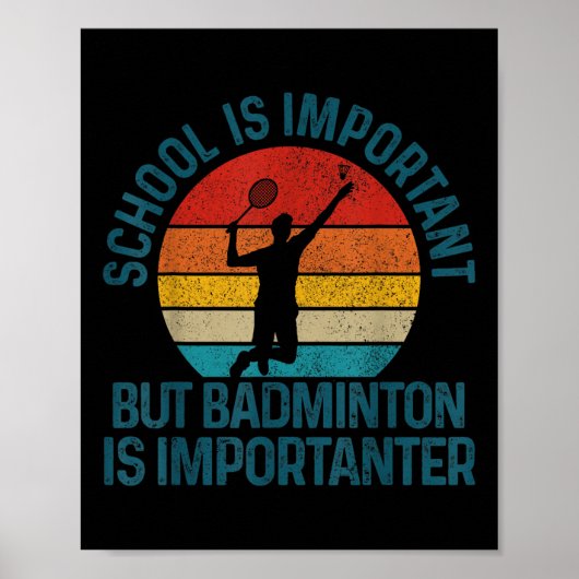 Badminton Shuttle Vintag Slogan Funny Gift Poster (Vorne)