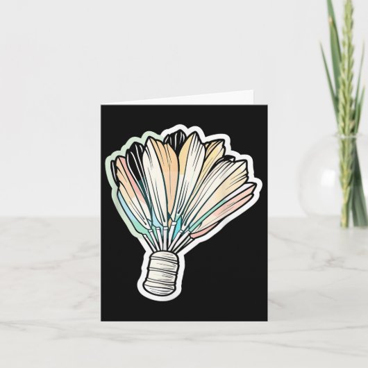 Badminton Shuttle Zeichnend Badmintonist Karte (Vorderseite)