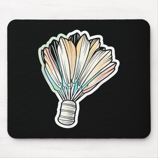 Badminton-Shuttle-Zeichnung Badmintonist Mousepad (Vorne)