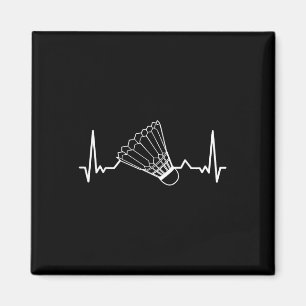 Badminton Shuttlecock Court Spiel Sport Herzschlag Magnet