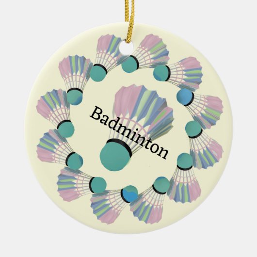 Badminton Shuttlecock Design Ornament (Vorne)