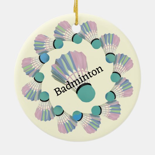 Badminton Shuttlecock Design Ornament (Hinten)