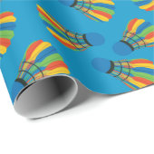 Badminton Shuttlecock Design Wrapping Paper Geschenkpapier (Rolleneckpunkt)
