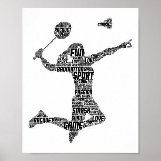 Badminton Shuttlecock Frauen Mädchen Poster (Vorne)
