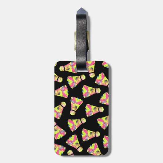 Badminton Shuttlecock Kunst Geschenk für Farben Gepäckanhänger (Rückseite vertikal)