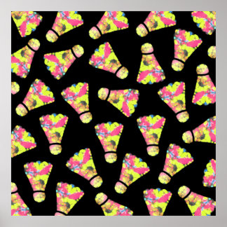 Badminton Shuttlecock Kunst Geschenk für Farben Poster