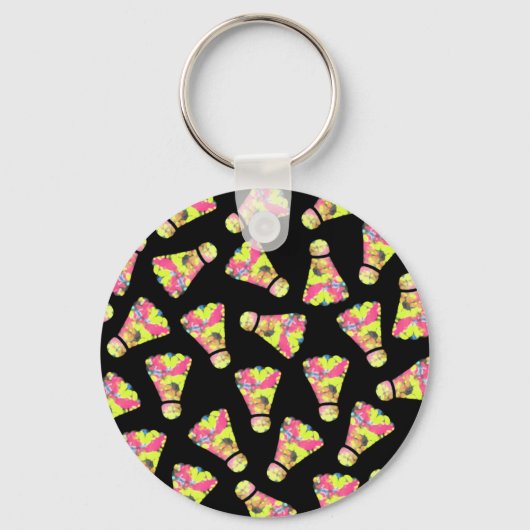 Badminton Shuttlecock Kunst Geschenk für Farben Schlüsselanhänger (Vorderseite)