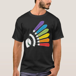 Badminton Shuttlecock Rainbow mit A Badminton Dre T-Shirt