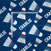 Badminton Shuttlecockblau Namensgewebe Stoff (Kachel)