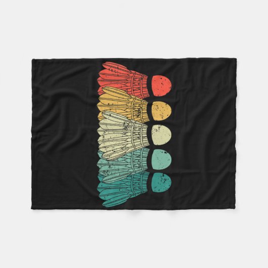 Badminton Shuttles Spiel Match Racket Ball Retro V Fleecedecke (Vorderseite (Horizontal))