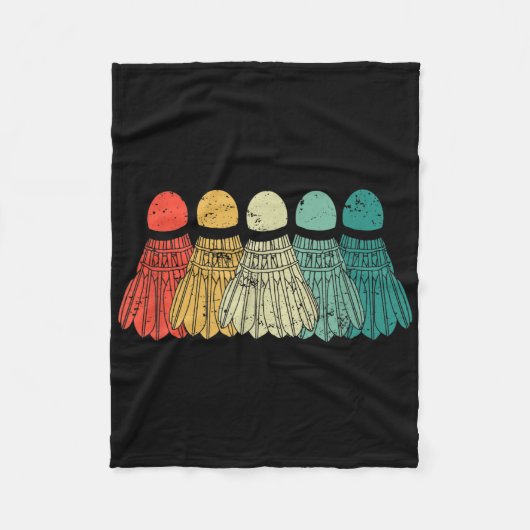 Badminton Shuttles Spiel Match Racket Ball Retro V Fleecedecke (Vorderseite)