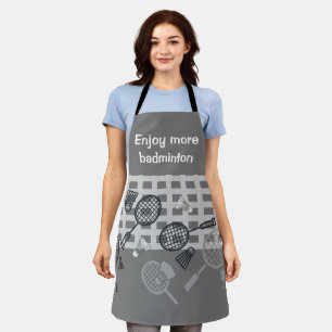 Badminton Shuttlescock schwarz-weiß auf grau Schürze