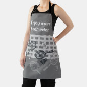 Badminton Shuttlescock schwarz-weiß auf grau Schürze (InSitu)