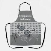 Badminton Shuttlescock schwarz-weiß auf grau Schürze (Vorderseite)