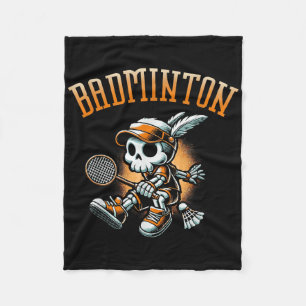 Badminton Skelett mit Racket und Shuttle Fleecedecke